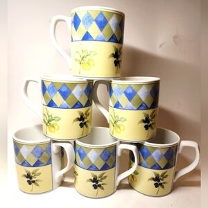 Royal Doulton Carmina TC1277 Harlequin Coffee Mug Set of 6